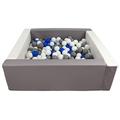 Velinda Soft play ball pit, home ball pit, indoor, outdoor, ball pit + 300 balls (Ball pit/balls colour: white, grey/white, blue, grey)