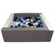 Velinda Soft play ball pit, home ball pit, indoor, outdoor, ball pit + 300 balls (Ball pit/balls colour: white, grey/black, white, transparent, blue, grey)