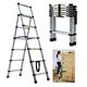 Telescopic Ladder 5+6 Step Extension Ladder Aluminum Ladder Extendable Folding Ladders for home Herringbone Ladder 5.34FT Type A Loft Ladder Compact Attic Ladder, 330lbs Load Capacity