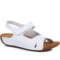 Pavers Ladies Wide Fit Touch-Fasten Sandals - White Size 5