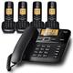 telephone Corded And Digital Cordless Combo Phone， With Orange Backlight And Missed Call Reminder， Three-way Calling，Hands-Free Speakerphone home phone (Color : Black, Size : 4pcs),Telephones