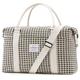 Travel Bag,Waterproof Duffel Gym Tote Bag,Weekender Carry On Overnight Bags for Women with Trolley Sleeve Wet Pocket,travel duffel bags, R2-Houndstooth Beige, Gym Travel Bag