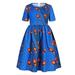 Girls Fashion Dresses Outfits Style Toddler Sleeve Neck Kids 16Y Round Dresses Dashiki African Girls Baby Short Dress Ankara Traditional Princess Girls Dresses