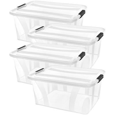 Aufbewahrungsbox SIENA HOME "Anzio", transparent, B:38,5cm H:14,8cm T:51cm, Kunststoff, Aufbewahrungsboxen, Kunststoff, 