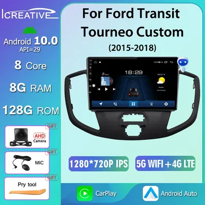 Icreative Pour Ford Transit Tourneo Custom 2015 2016 2017 2018 Multimédia Lecteur Vidéo No 2 din DVD