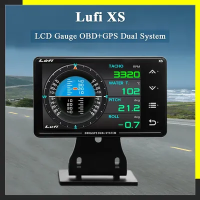 Gyroscope numérique à affichage LCD jauge xs + GPS OBD2 turbo boost pression d'huile température