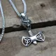 Collier en acier inoxydable 316L avec pendentif en forme de loup et de hache de combat Viking