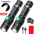 Pocketman Lampes de poche LED V6/inj/T-6 Zoomable USB Rechargeable Torche Extérieure Étanche Camping