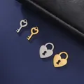 EUEAVAN-Breloques en acier inoxydable avec serrure à clé en forme de cœur bijoux collier exécutif