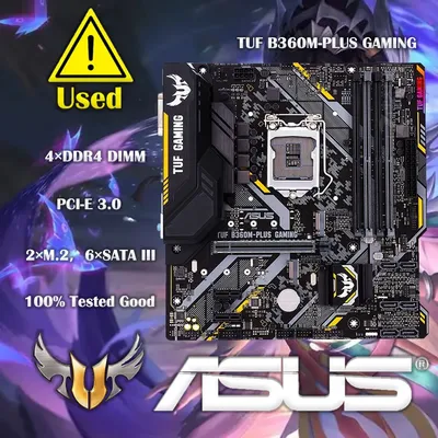 Utilisé ASUS B360M-PLUS Gaming S Carte mère Intel LIncome 1151 B360 Chipset DIMM DDR4 Support i7