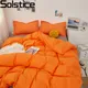 Solstice – linge de lit pour enfants et adolescents couleur unie Orange housse de couette taie