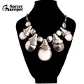 Mode Nature coquille blanche fleur déclaration collier bijoux anciens bohème Vintage argent placage