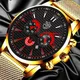 montre homme Montres de luxe en acier inoxydable pour hommes montre-bracelet à Quartz jaune doré