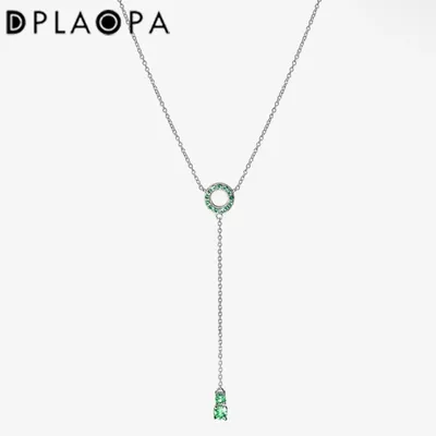 Ug LAOPA-Collier avec pendentif long cercle en argent regardé 925 pour femme bijoux fins en