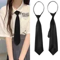 Cravate de sécurité unisexe noire à Clip Simple cravate de sécurité uniforme chemise cravate de