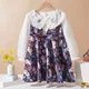 Uniforme scolaire Preppy pour filles ensembles chemise blanche et robe à fleurs tenues pour