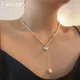 FOXANRY chaîne gland perle clavicule chaîne collier pour femmes couples nouveau à la mode élégant