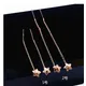 Boucles d'oreilles longues en or rose 14 carats pour femmes bijoux en or véritable goutte 585