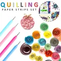 Ensemble de bandes de papier Quilling colorées stylo à friser outil de scrapbooking fait à la