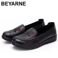 BEYARNEFlat – chaussures à fleurs pour femmes modèle concis style ancien en cuir véritable pour