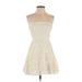 Hollister Casual Dress - A-Line: Ivory Print Dresses - Women's Size X-Small