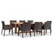 Winston Porter Badia Rectangular 8 - Person 99" Long Outdoor Dining Set w/ Cushions Wood/Teak in Brown/White | 99 W x 39.4 D in | Wayfair