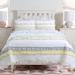 August Grove® Anya-Beth Blue/Yellow/Standard Cotton Reversible 2 Piece Quilt Set Cotton in White | Queen Quilt + 2 Standard Shams | Wayfair