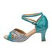 JDEFEG Slip On Flat Sandals for Women Women s Color Fashion Rhinestone Prom Ballroom Latin Dance Shoes Sandals for Women Wedges Low B 39