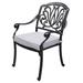 Outdoor Patio Dining Chairs Set of 2 Cast Aluminum Bistro Arm Chairs with Cushion for Garden Backyard Porch Balcony Poolside Cast Silver