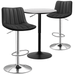 MoNiBloom 3 Piece Bar Table and Chair Set 23.5 Pub Round Table and Adjustable Swivel Armless Barstools for Pub Dining Room