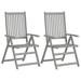 ametoys Patio Reclining Chairs 2 pcs Gray Solid Acacia Wood