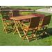 International Caravan Royal Tahiti Almeria Patio Set-Color:Stain Material:Balau Wood Number of Items:5 Piece