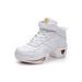Ymiytan Womens Sneakers Platform Jazz Shoe Split Sole Dance Shoes Modern Casual Lightweight Thick Soled White 7