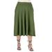 Elastic Waist Pleated Pocket Plus Size Midi Skirt