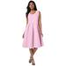 Plus Size Women's Cotton Denim Dress by Jessica London in Pink (Size 14)