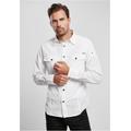 Langarmhemd BRANDIT "Brandit Herren Slim Worker Shirt" Gr. 3XL, US-Größen, weiß (white) Herren Hemden Langarm