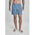 Badeshorts URBAN CLASSICS "Herren Floral Swim Shorts" Gr. XL, US-Größen, blau (navy) Herren Badehosen Badeshorts