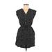 Angie Casual Dress - Mini V Neck Short sleeves: Black Dresses - Women's Size Small