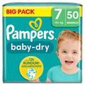 Pampers Baby-Dry Size 7, 50 Nappies, 15kg+ (Alte Version)