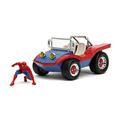 Jada Toys Marvel Spider-Man Figur mit Buggy-Fahrzeug - Spielzeug-Set aus Metall mit Actionfigur (4,5 cm) & Auto (19 cm) im Stil der Spider-Man Comics, für Marvel Fans und Kinder ab 8 Jahre