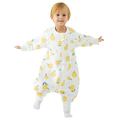 Duomiaomiao Unisex Baby Sleep Sack with Feet, TOG 1.5 Long Sleeved Lightweight & Breathable Toddler Sleepsack, Soft Wearable Blanket, 1.5 Tog Orange Long Sleeve, Large(3-4 Years), (KQC-ALL)