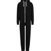 Jumpsuit URBAN CLASSICS "Urban Classics Herren Sweat Jumpsuit", Herren, Gr. M/L, US-Größen, schwarz-weiß (schwarz, weiß), 65% Baumwolle, 35% Polyester, unifarben, loose fit, Langarm, Overalls