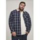 Langarmhemd URBAN CLASSICS "Herren Sherpa Lined Shirt Jacket" Gr. S, US-Größen, blau (navy, whtie) Herren Hemden Langarm