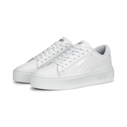 „Sneaker PUMA „“Smash Platform v3 Sneakers Damen““ Gr. 40, weiß (white silver metallic) Schuhe Sneaker“