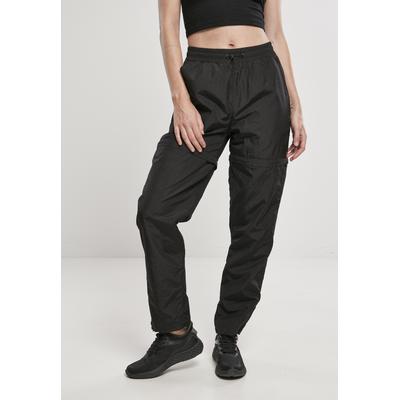 Stoffhose URBAN CLASSICS "Urban Classics Damen Ladies Shiny Crinkle Nylon Zip Pants", Damen, Gr. XS, US-Größen, schwarz, 100% Polyamid, unifarben, normal, Hosen Image