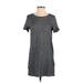 Forever 21 Casual Dress - Shift Crew Neck Short sleeves: Gray Print Dresses - Women's Size Small