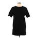 Forever 21 Casual Dress - Shift Crew Neck Short sleeves: Black Print Dresses - Women's Size Medium