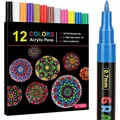 Marqueurs de peinture acrylique 12/18/24 couleurs 0.7mm pointe Extra Fine stylos de peinture