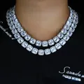 ChimLab-Collier ras du cou en diamant pour hommes et femmes or blanc 14 carats bijoux de