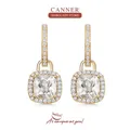 CANNER-Boucles d'oreilles carrées en cristal de diamant pour femmes boucles d'oreilles pendantes en